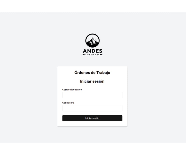 Login de aplicación de ordenes de trabajo