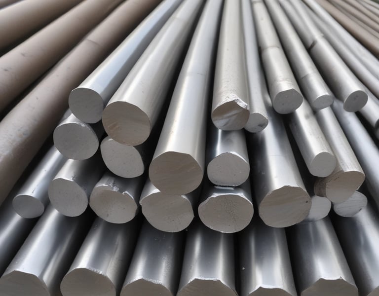 An industrial facility with numerous pieces of machinery, metal carts labeled with numbers, and various colorful equipment. Overhead, yellow girders and cranes are visible, and wires or hoses hang throughout the space.