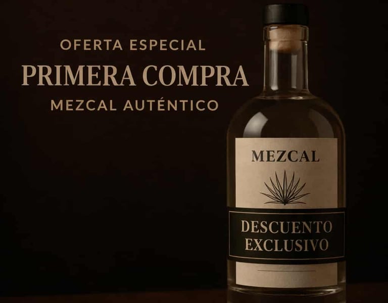 Oferta especial de descuento en primera compra de mezcal auténtico
