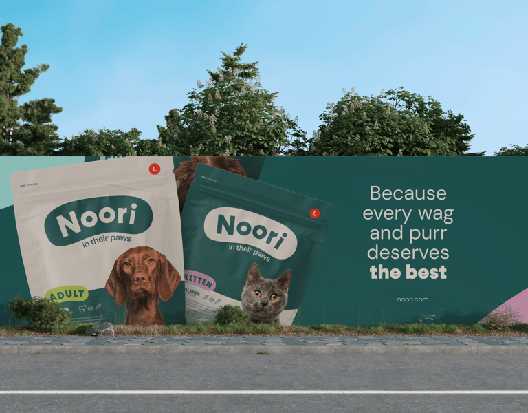 Logo de l'identité visuelle de Noori, marque de petfood par Tuuk studio