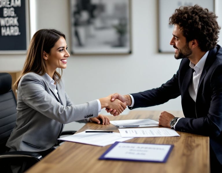 Happy client with an insurance plan 