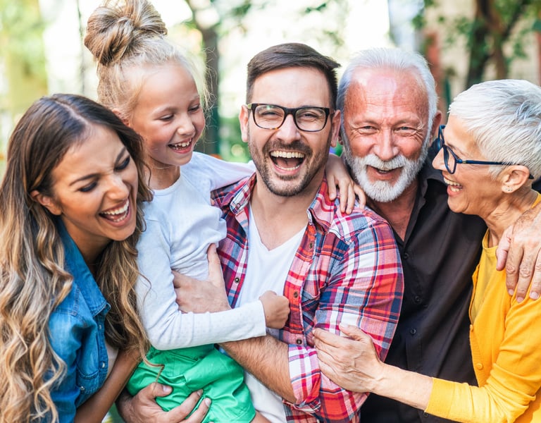Happy family smiling