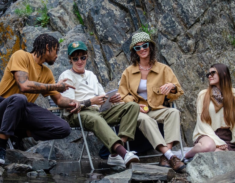 Group of people outside wearing fashion eyewear