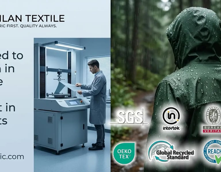 fabric performance testing and waterproof outdoor jacket showing real use vs lab testing