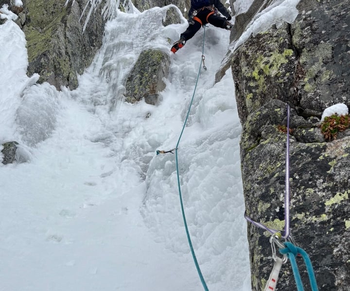 Goulotte ouest de gauche, Cime de Tavels