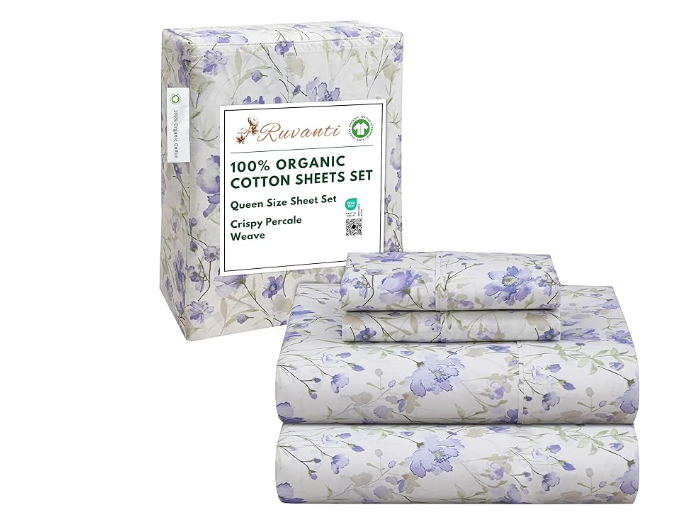 RUVANTI 100% organic cotton percale sheets