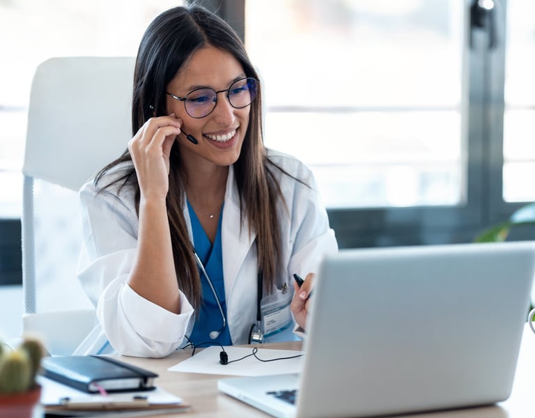 online phentermine doctor. talking to patient