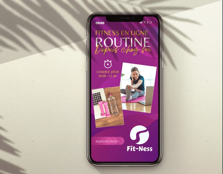 Site web avec son logo sur mobile pour coaching fitness