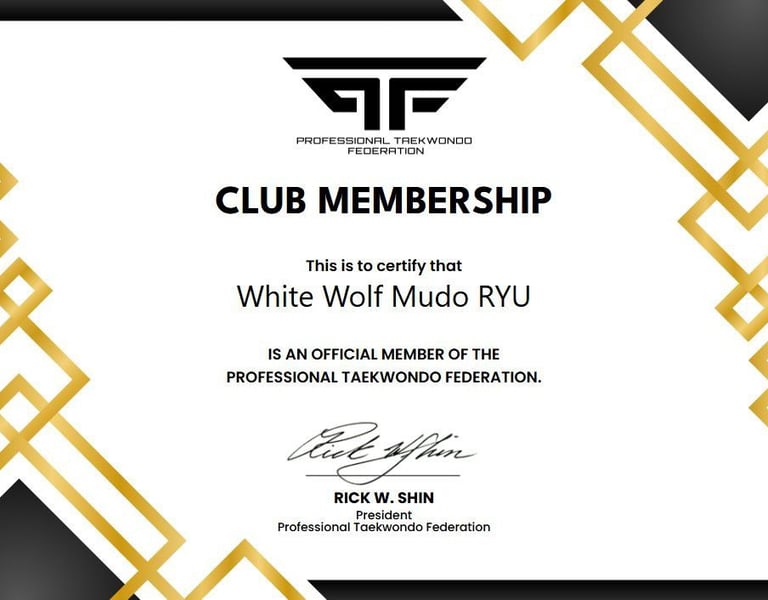 a certificate for a professional professional professional club member