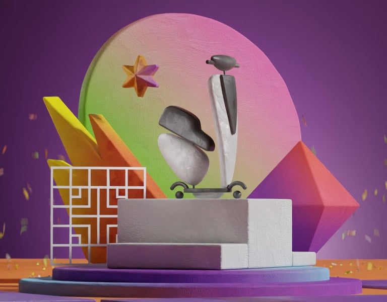 scooter in an abstract composition
