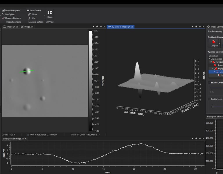 Laser shearography testing software