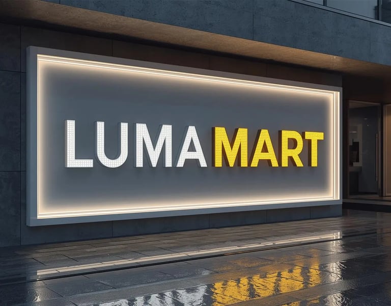 a lumaart storefront with a lumaart sign