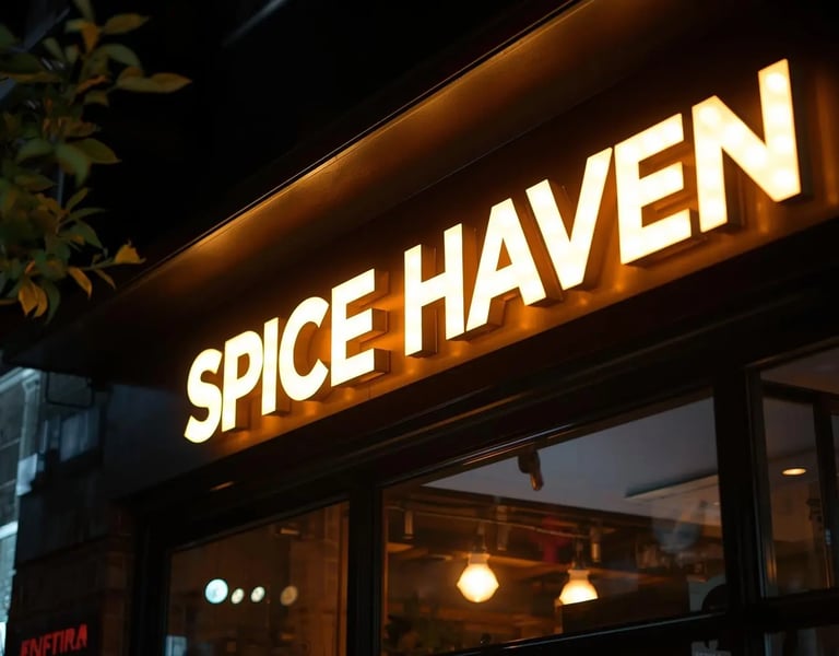 a sign that says spice heaven on the outside of a building