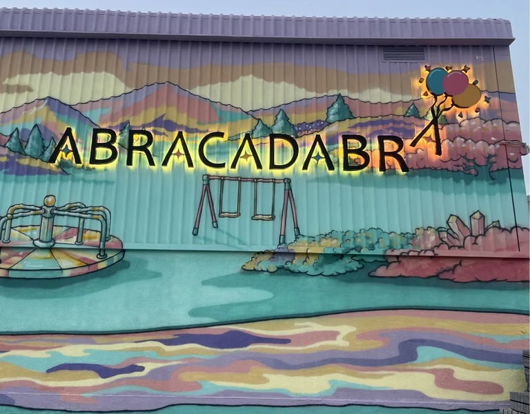 Abracadabra kids amusement arcade dubai 3D Acrylic signage with backlite