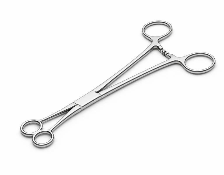 stainless steel sponge holding forceps instrument CE certified for holding surgical sponges.