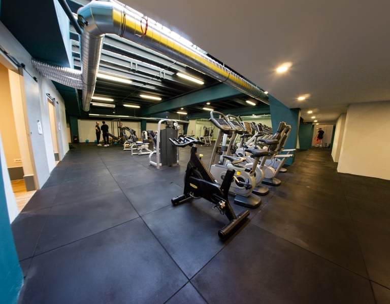 Sala attrezzata della palestra Move 2 Grow a Milano con macchinari cardio e pesi, ideale per allenamenti personalizzati.