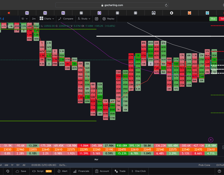 Nifty 50 Future - daily Timeframe  order-flow Chart Showing Market Trends  for tommorowToday Market 