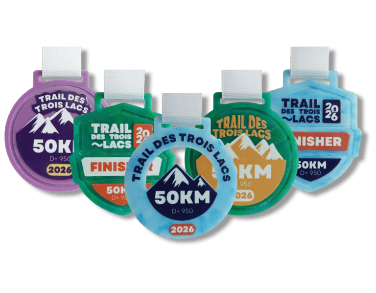 Médailles finisher en plastique 100% recyclé