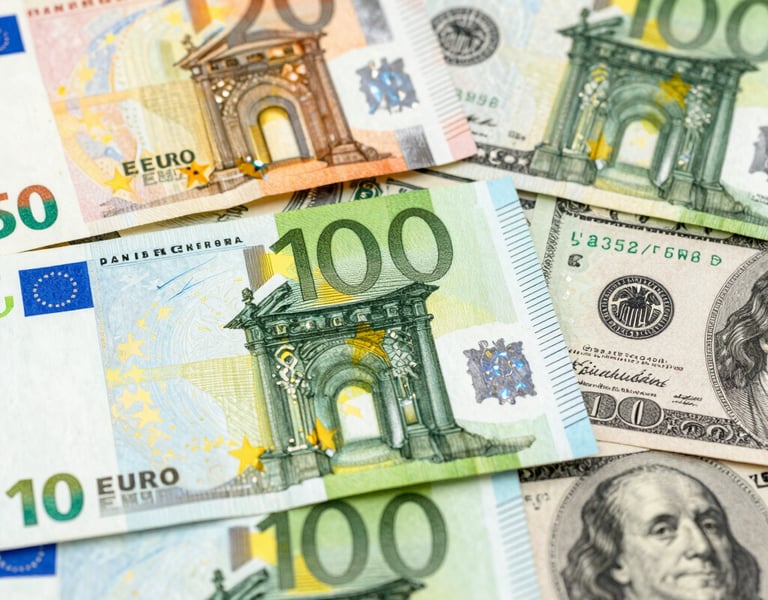 gráfico euro em relação ao dólar