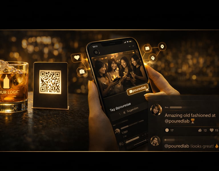 customer scanning qr code on branded drink with smartphone