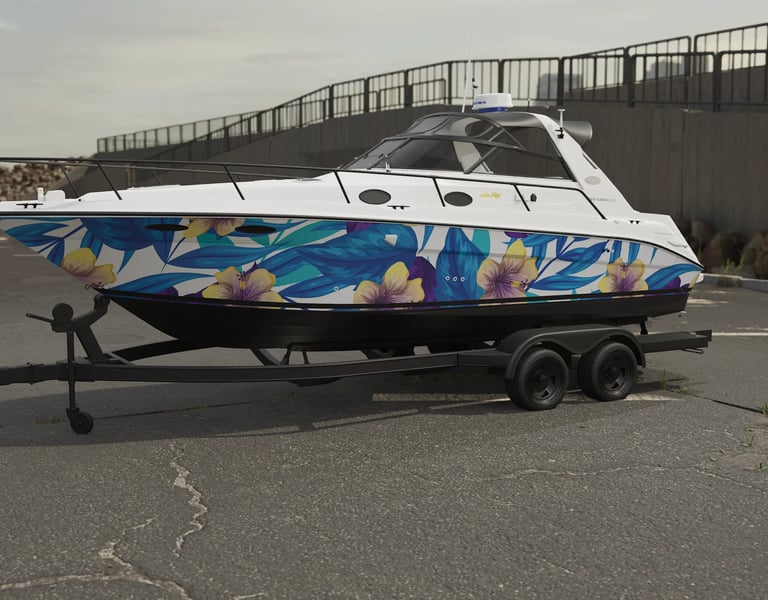 Personnalisation de bateau covering