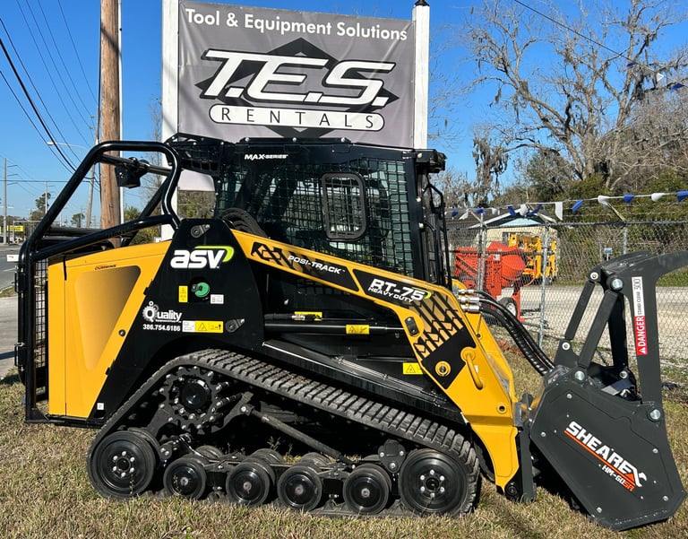 ASV RT-75HD MAX with Shearex HM60 forestry mulcher available for rent in Starke, Florida