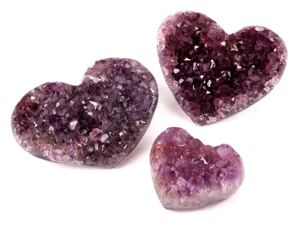 drusas de ametista formato coração