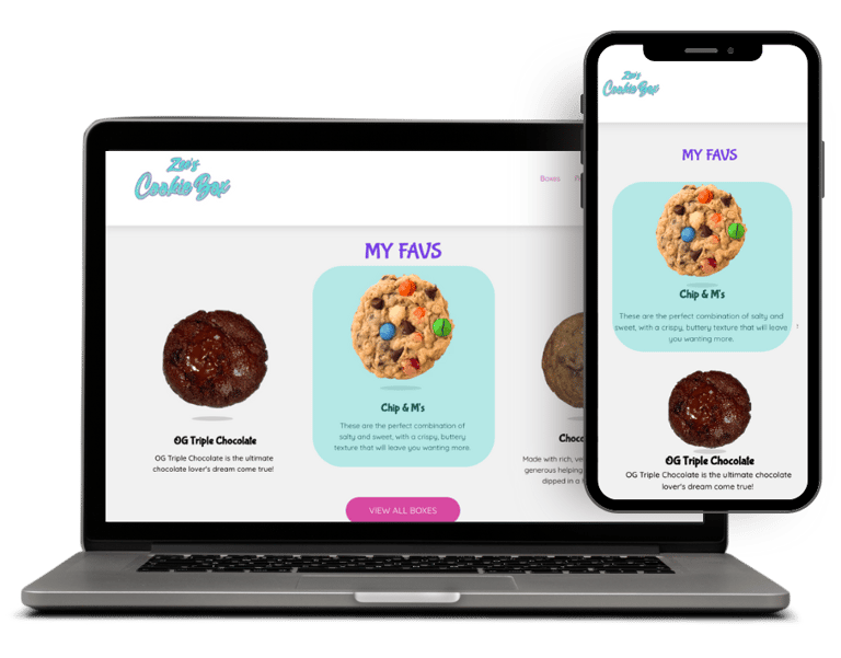 zees cookie box mobile mockup
