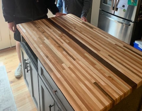 Custom butcher block countertop