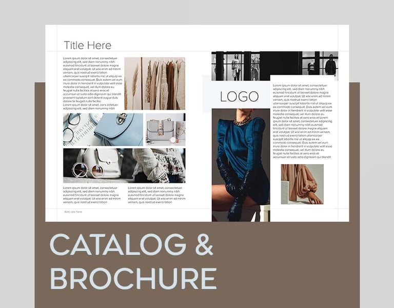 Catalog design case study showing a template with a structured layout for product presentation.