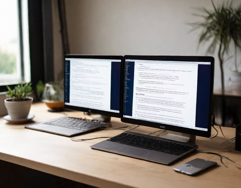 Two laptop on a desk