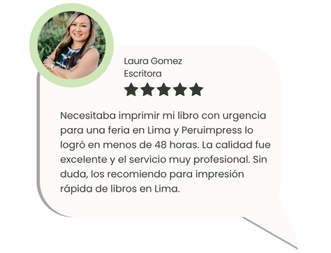 Testimonio sobre asesoría personalizada en impresión de libros – Peruimpress