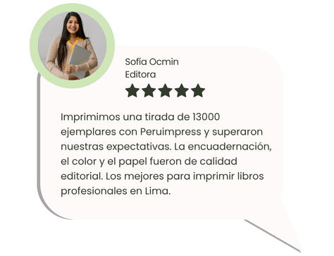 Cliente satisfecho con impresión rápida de libros en Lima – Peruimpress