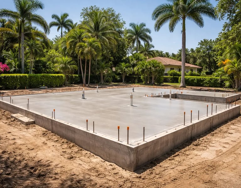 Concrete foundation in Coral Gables, FL