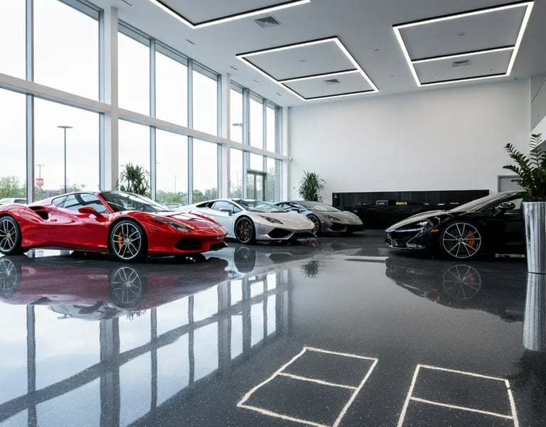 Commercial epoxy flooring in Coral Gables, FL showroom