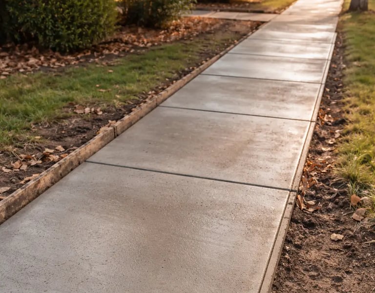 Newly installed concrete sidewalk in Coral Gables, FL 
