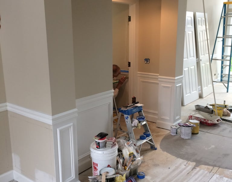 Professional interior painting and wainscoting installation