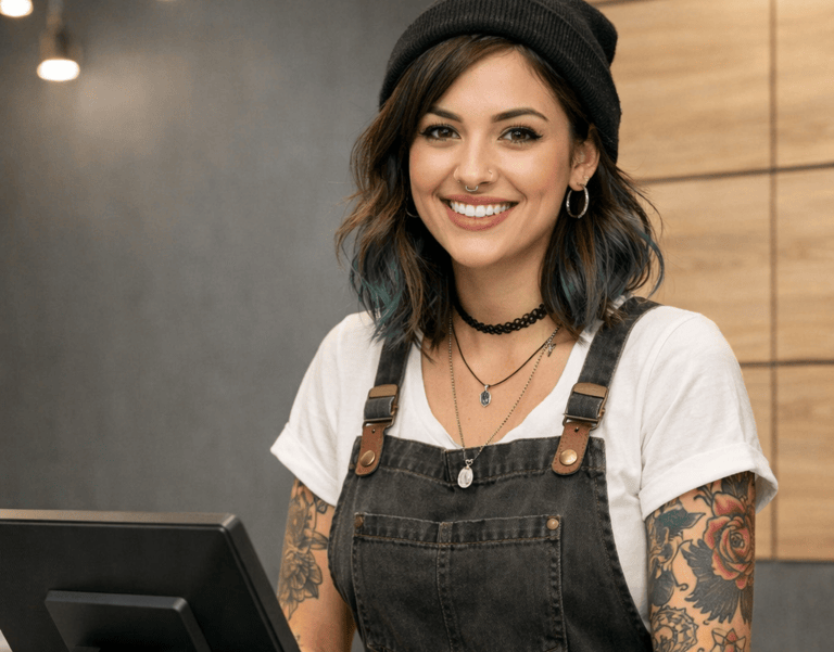 Dispensary cashier using a point of sale system