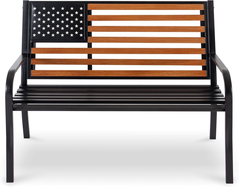 patriotic outdoor bench