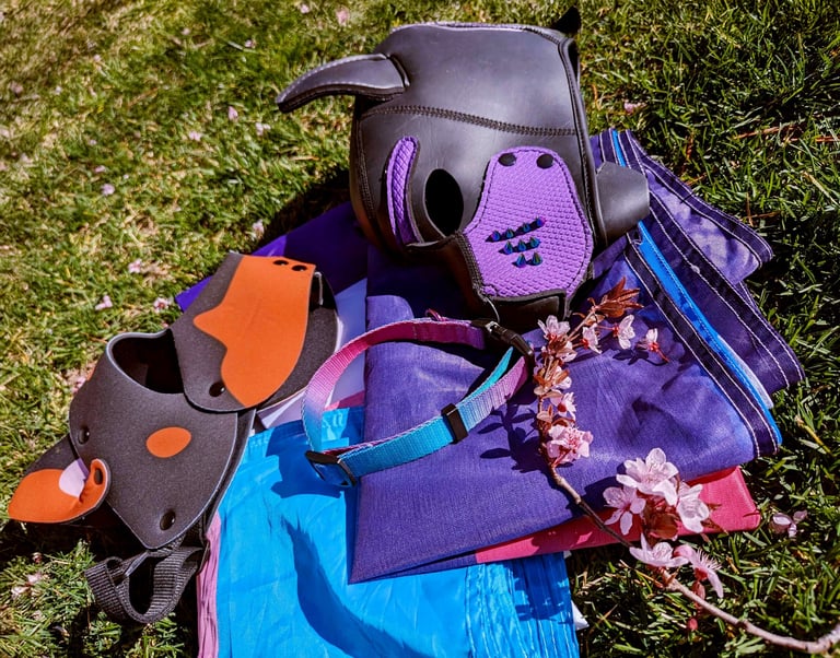 Still life of pup hoods, and flowers.