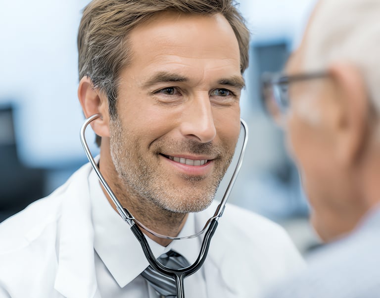 Doctor examines FERS Healthcare Paitient