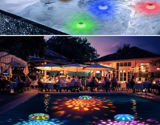 a couple of people in a hot tub