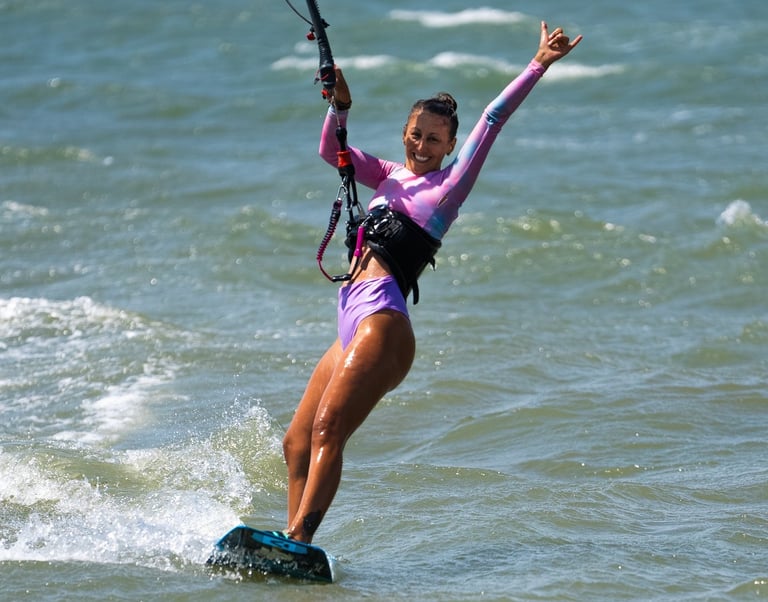 Girl Kitesurfing Costa Rica