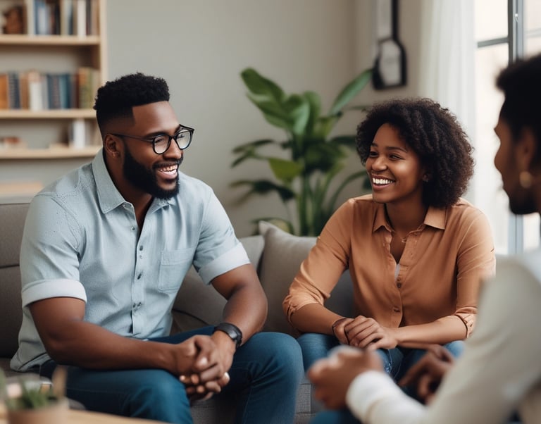 A warm, colorful therapy room with toys and art supplies inviting a child to feel safe.