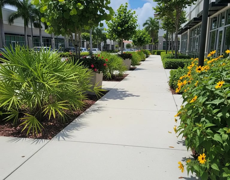 commercial concrete walkway