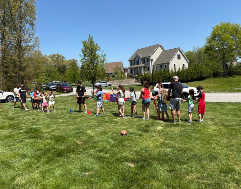Kids participating in tug-of-war in Massachusetts