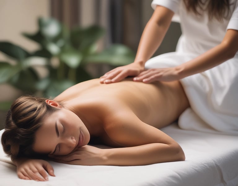 a woman getting a massage at a spa