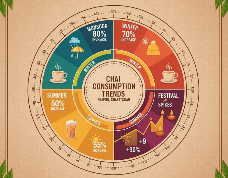 Raipur chai franchise seasonal consumption trends monsoon winter peak sales