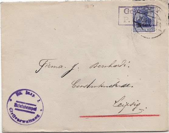 Briefstempel Et. Insp. 2. Civilverwaltung