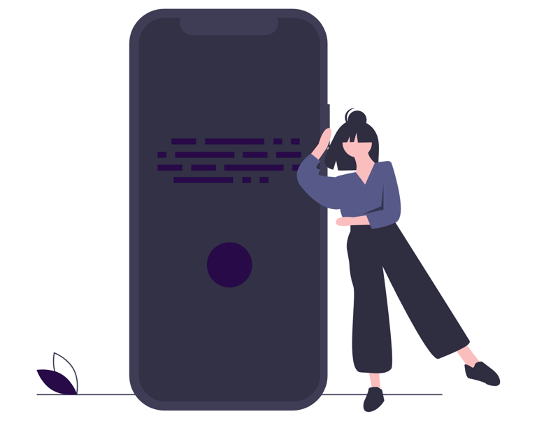 Woman listening to hear ai voice assistant